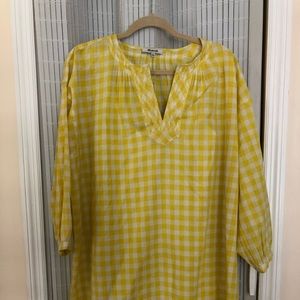 Madewell Yellow Gingham Tunic Dress
